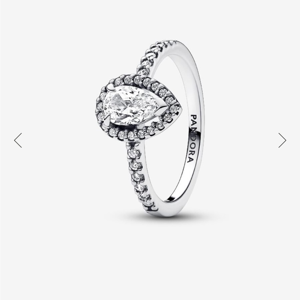 Pandora Sparkling Pear Halo Ring Sterling silver